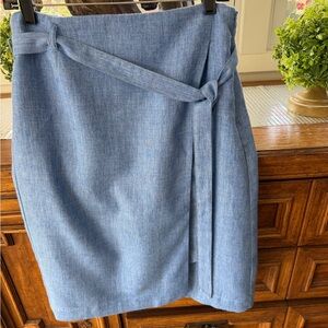 Banana Republic Light Blue Wrap-Style Pencil Skirt
